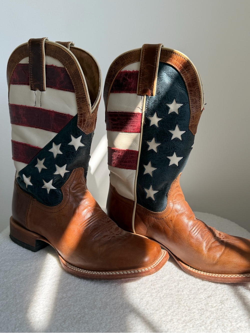 Shyanne American Flag Leather Western Boots | Size 7B | USA Cowboy Boots